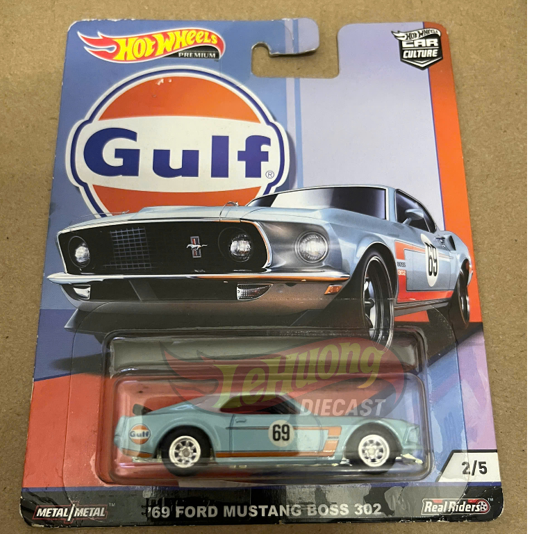 LeHuong Diecast - Xe mô hình Hot Wheels Premium Car Culture Gulf series '69 Ford Mustang Boss 302