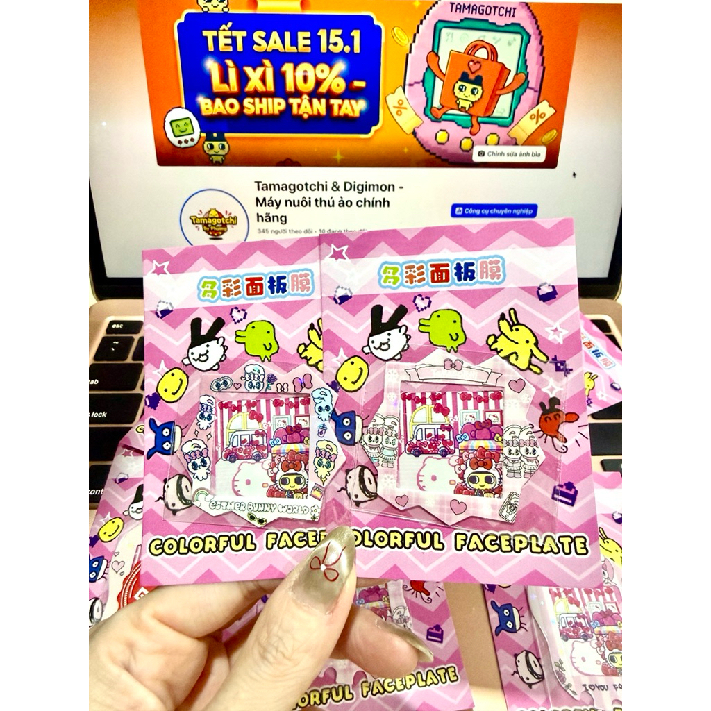 Faceplate trang trí Tamagotchi Uni và Paradise Esther Bunny