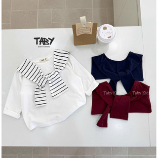 Khăn choàng áo vắt vai kẻ Taby Kids cho bé, chất liệu cotton mềm mại cho bé từ 2 tuổi trở lên
