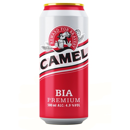 BIA CAMEL ĐỎ 4.9% 500ML (Thùng 24 Lon x 500ml)