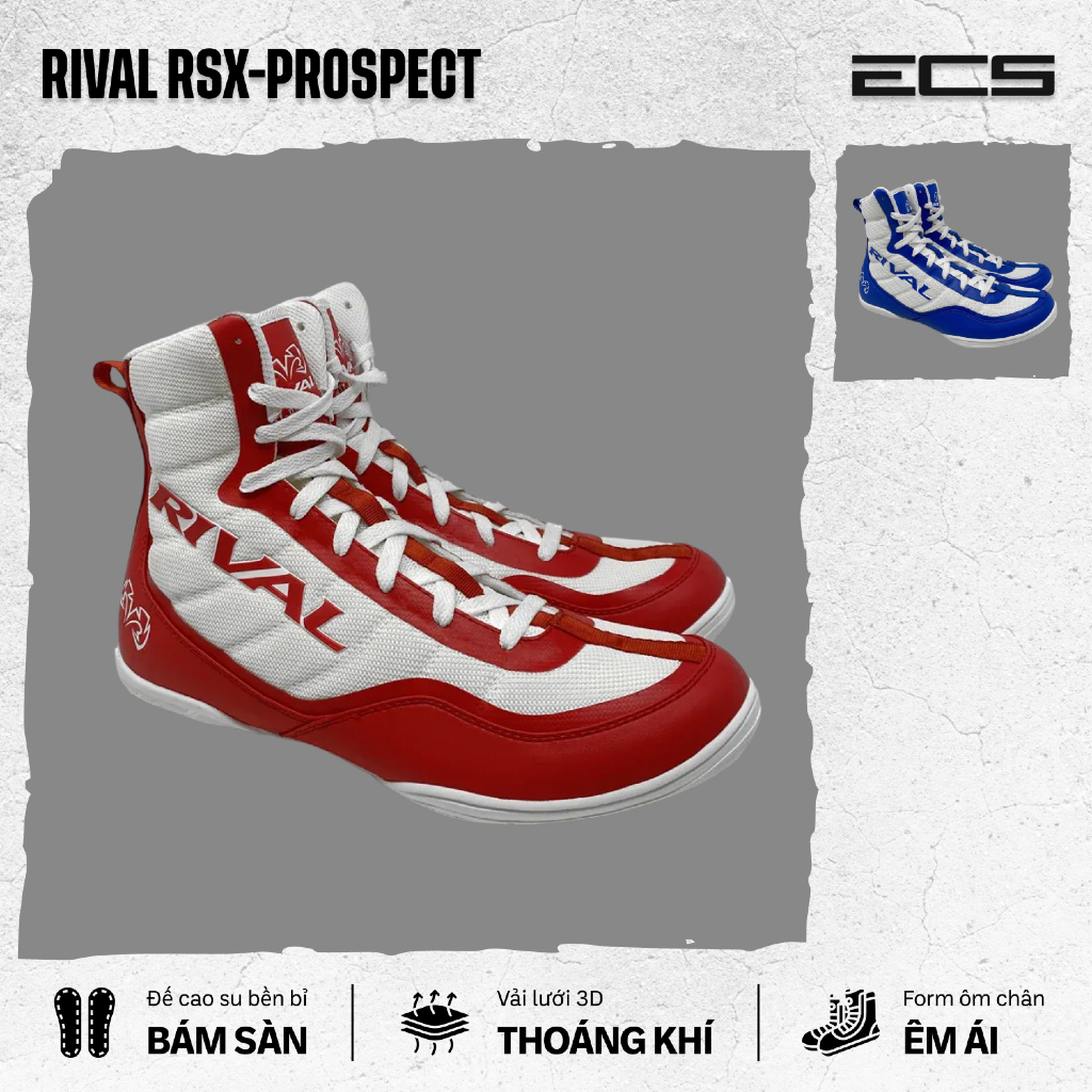 Giày Boxing Rival RSX-Prospect Boxing Boots – Giày Boxing Rival Mid-Top Bám Sàn, Thoáng Khí, Hỗ Trợ 