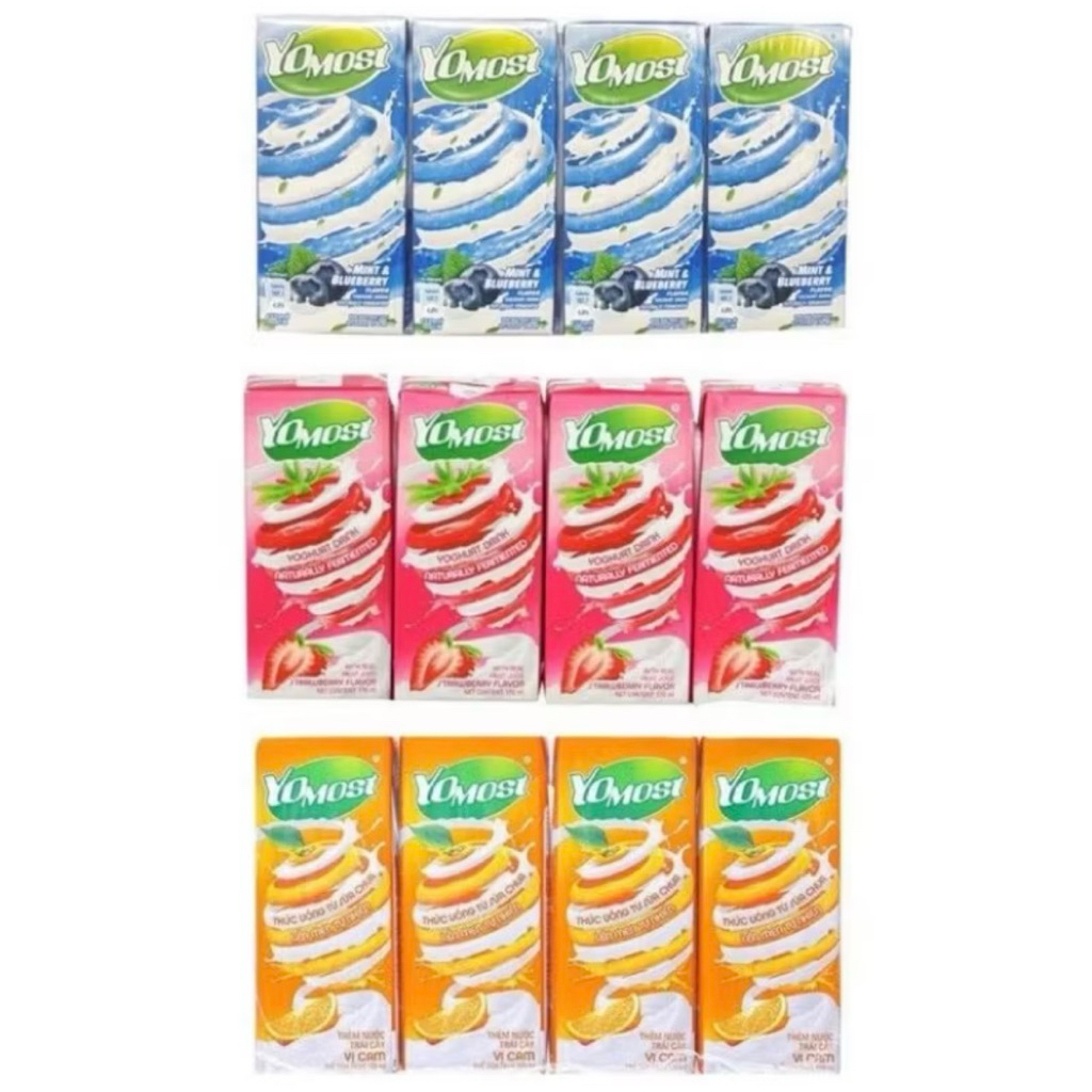 (Date Mới) Sữa Chua Uống Yomost Cam Dâu Việt Quất Lốc 4x170ml