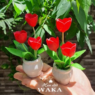 Hoa Đất Sét Mini- Chậu Tulip Mini 12cm