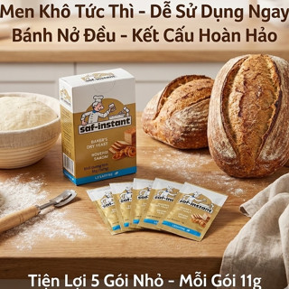 Men khô đầu bếp gói nhỏ - Men nở nhí hộp 55gram (5 gói 11gram) - Tiện dụng cho các loại bánh