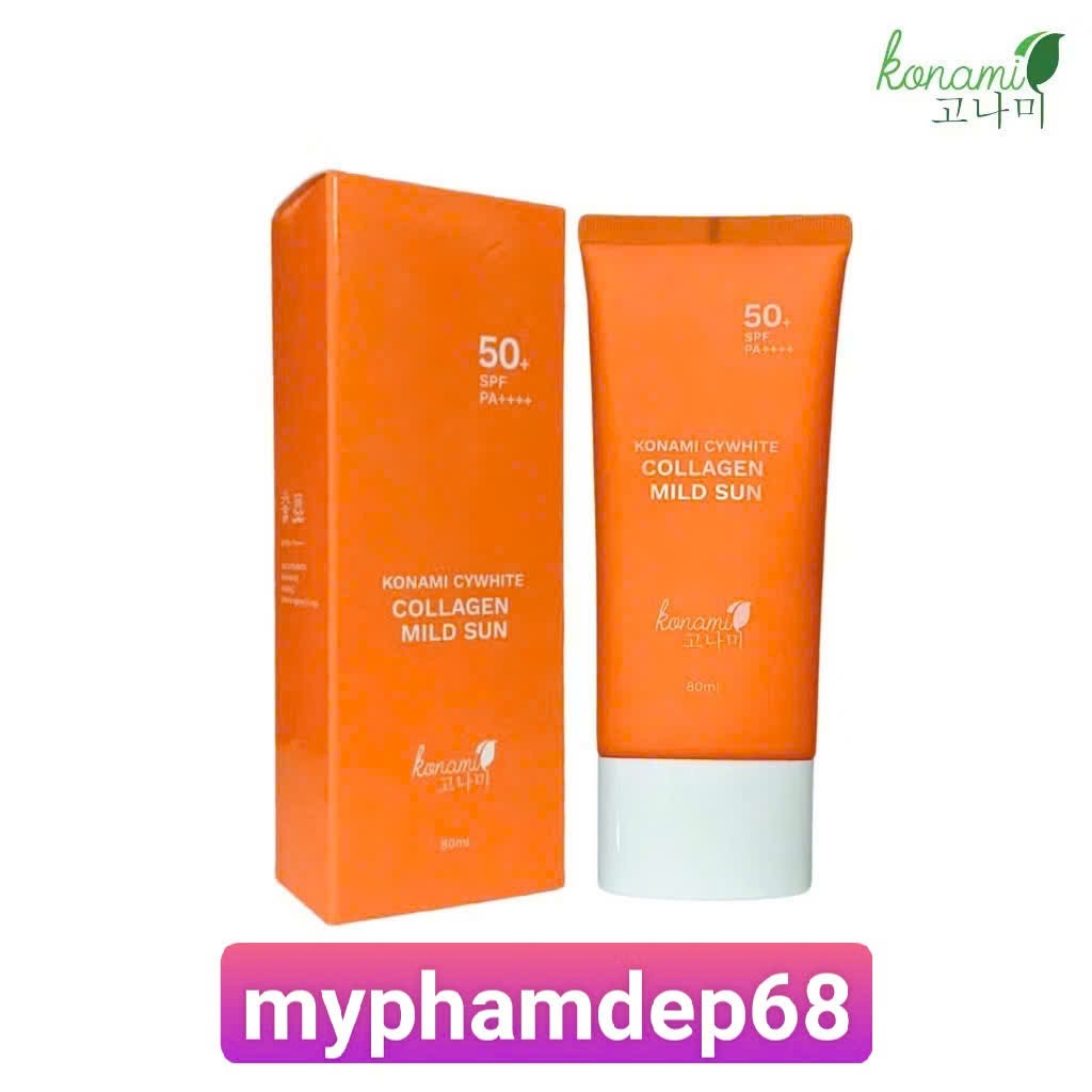 [Mẫu mới] Kem chống nắng Konami cywhite collagen mild sun chống nắng nâng tông 80ml