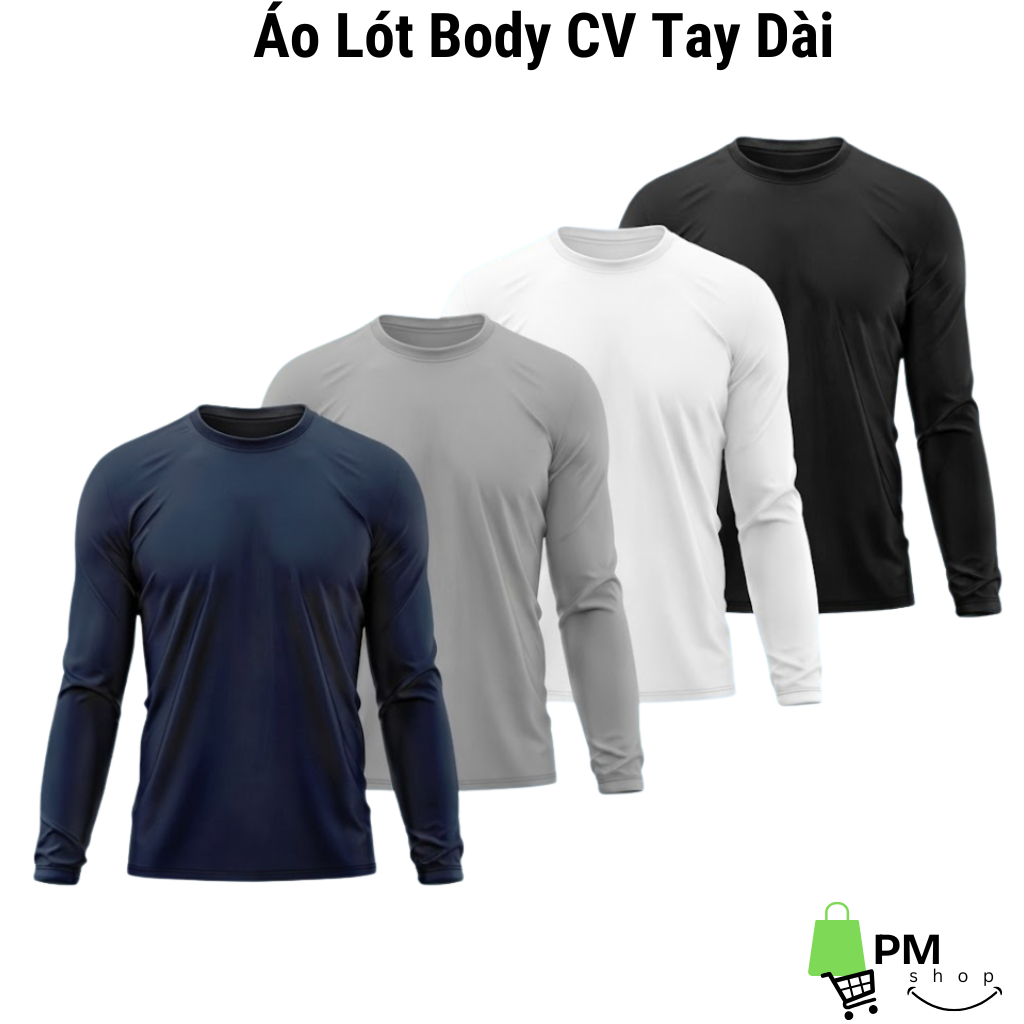 Áo Thun Thể Thao Nam Tay Dài CV Giữ Nhiệt Chống Nắng Vải Thoáng Khí Co Giãn