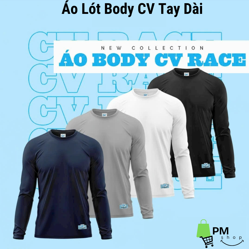 Áo Thun Thể Thao CV Tay Dài, Áo Thun Nam Giữ Nhiệt Chống Nắng Vải Thoáng Khí