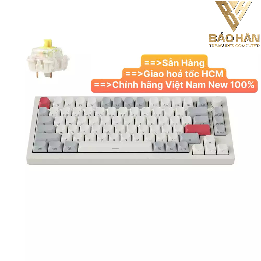 Bàn phím vi tính Keychron Q1M-P4S Q1 Max Swappable RGB Banana Switch Side-Printed Keycaps Knob Versi
