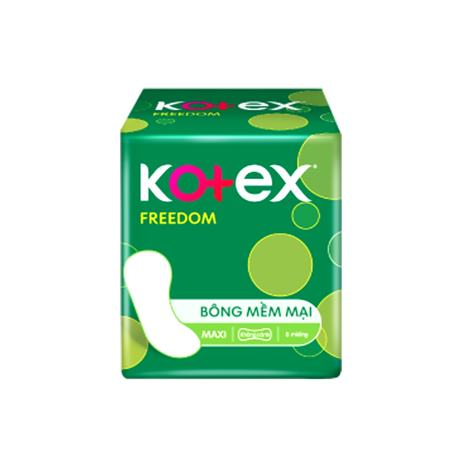 Băng Vệ Sinh Kotex Freedom  Không Cánh (Lốc/8 Bịch/8 Miếng)
