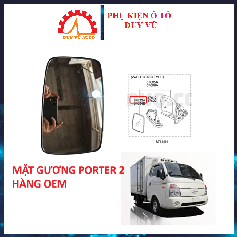 Mặt gương chiếu hậu Hyundai Porter 2