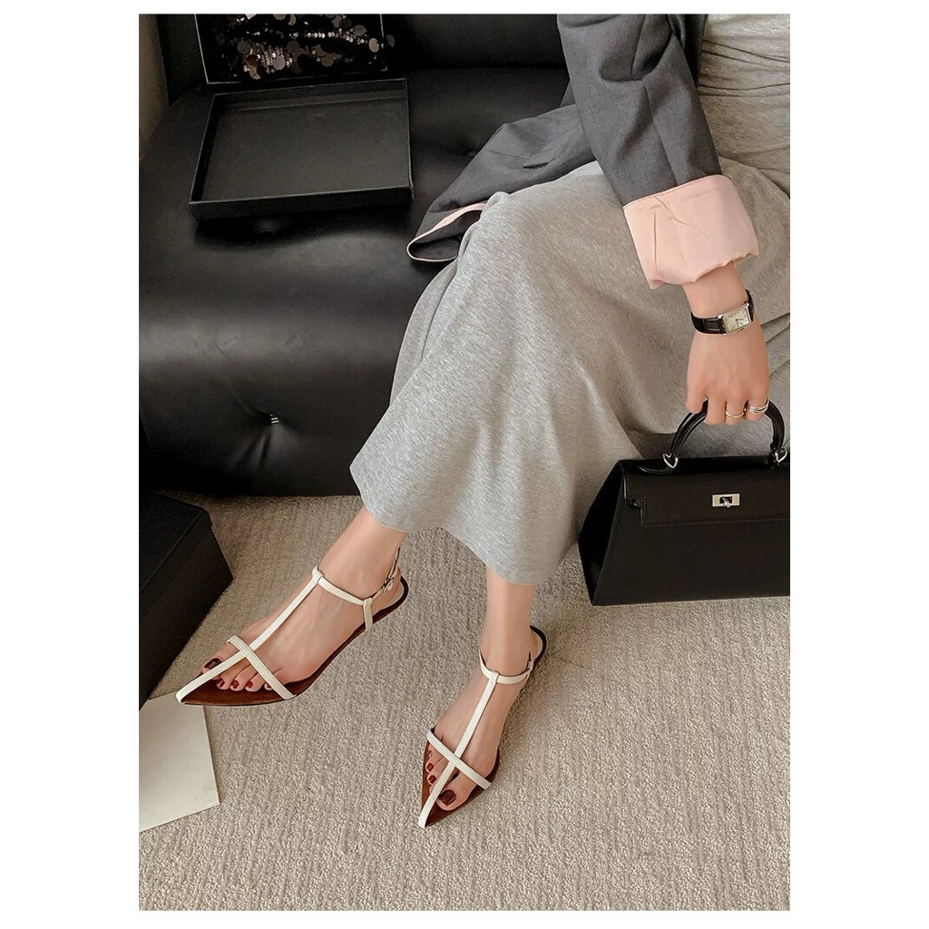 Soli’s Store - XUỒNG GIÀY SANDAL MŨI NHỌN  QUAI DÂY MẢNH- GÓT XUỒNG CAO 5 PHÂN NHẸ CHÂN GIẢM TIẾNG ỒN TỐT