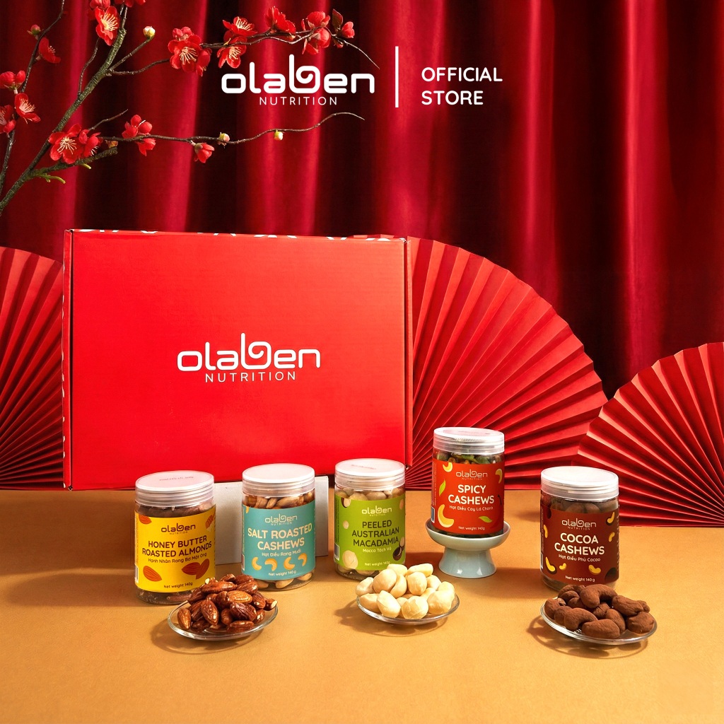 COMBO - Bundle of 5 Nuts - Set 5 Hộp 140gr Các Loại Hạt Cao Cấp - Olaben Nutrition