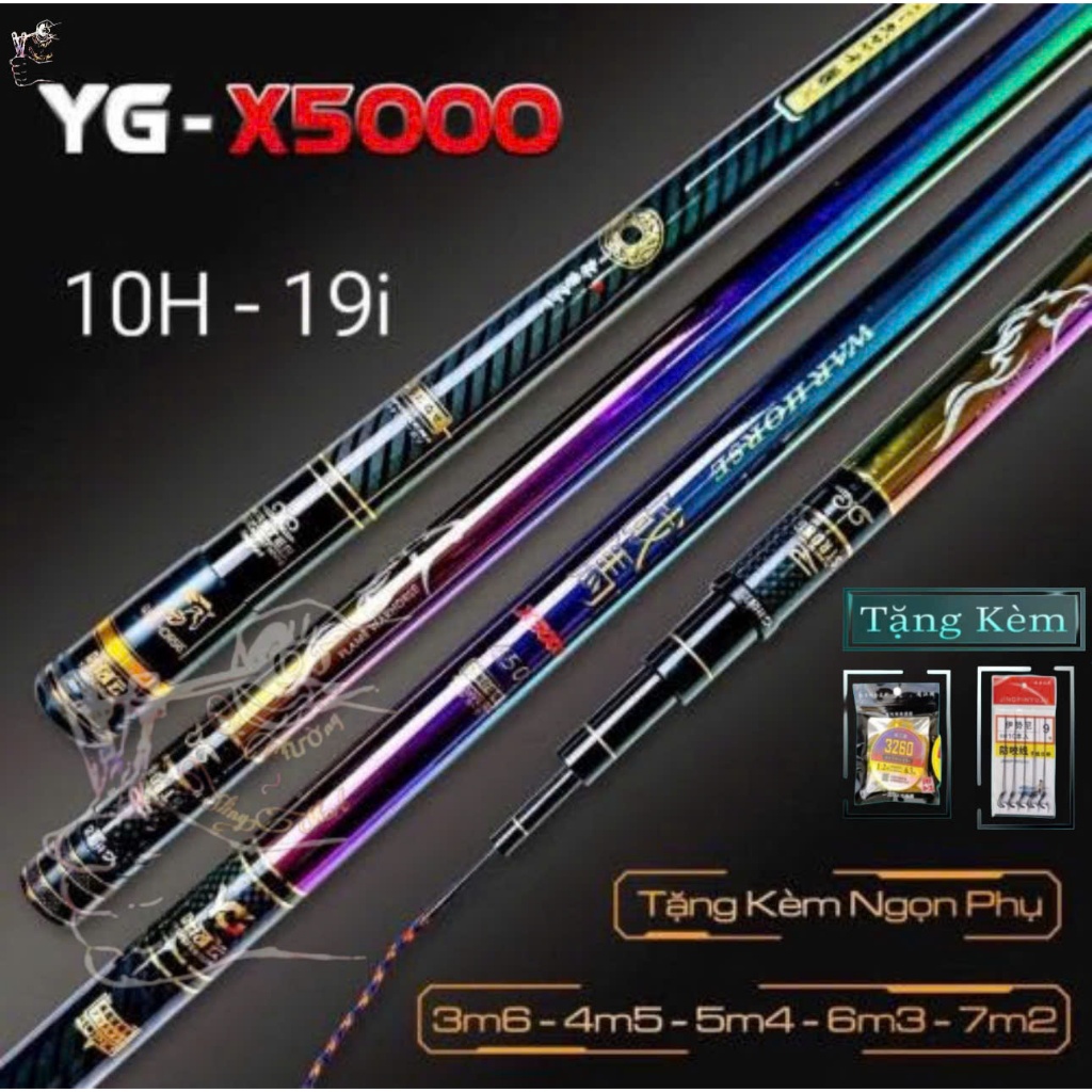 Cần Câu Tay YG X5000 10H - 19i chuyên Săn hàng  Kèm ngọn phụ ( Quà tặng trục . thẻo )