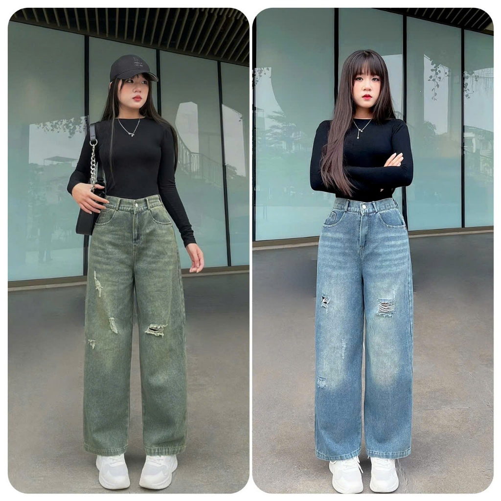 [HÀNG ĐẸP] Quần Suông Rách 9 Tấc Có Chun Sau - Q35