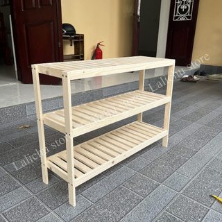 Kệ gỗ 3 ngăn decor, kệ gỗ trang trí