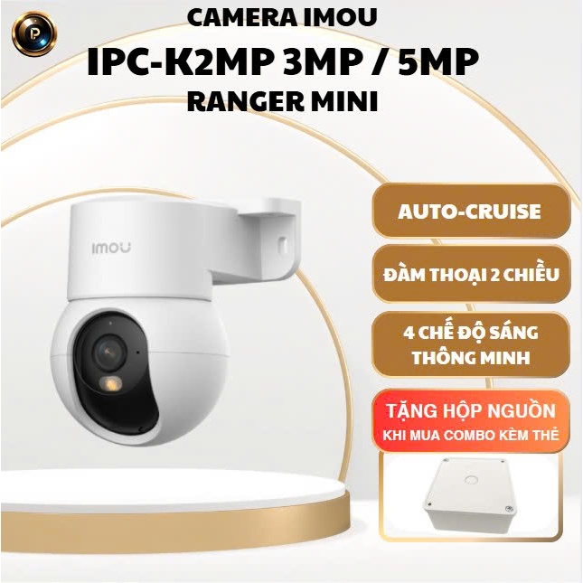 Camera Wifi IMOU Ranger Mini K2MP 3MP/5MP Trong Nhà – Xoay 360 – Đàm Thoại 2 Chiều – Màu Ban Đêm