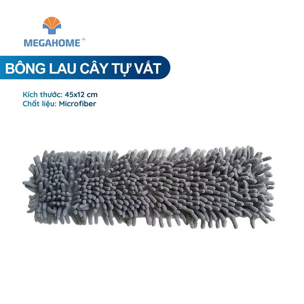 Bông lau nhà thay thế Megahome (45x12) cm thấm hút tốt mau khô dùng cho cây lau nhà tự vắt
