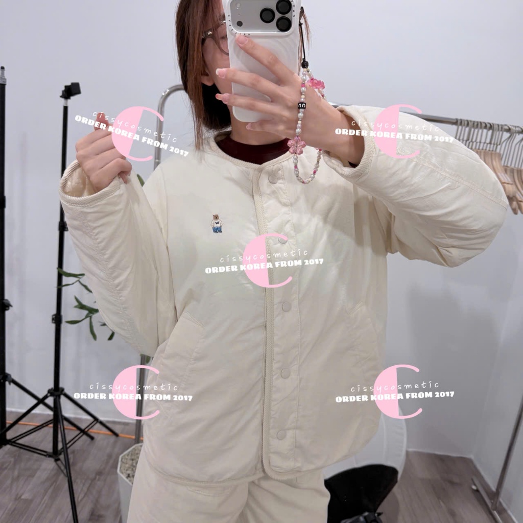 [auth 100%] Whoau áo phao 2 mặt Steve Reversible Quilting Jacket