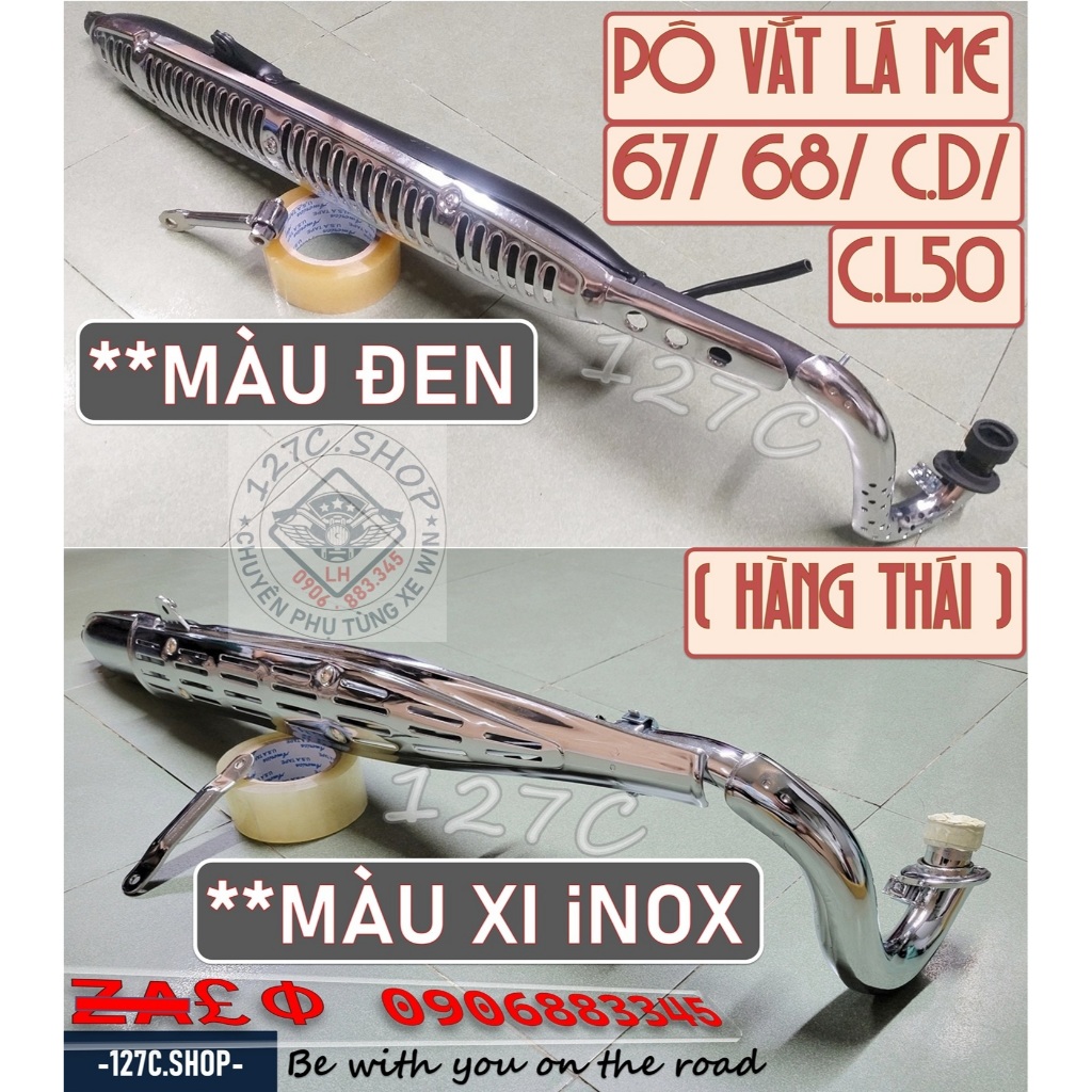 [HCM] Pô vắt lá me 67 68 CD CL50 (Hàng Thái) màu đen hoặc màu xi inox