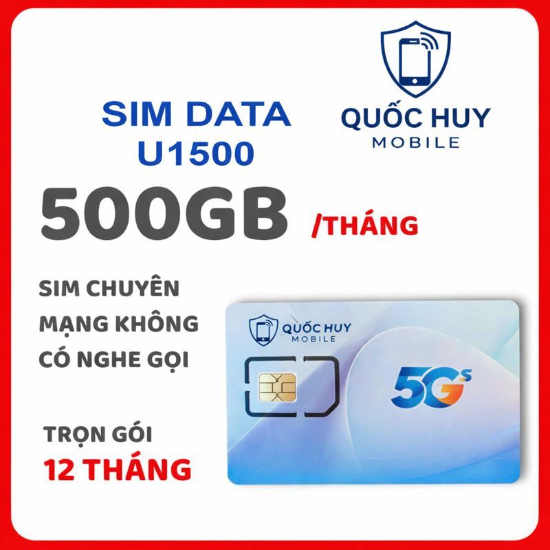 SIM Vina U1500 – 500G/Tháng Dùng 12 Tháng