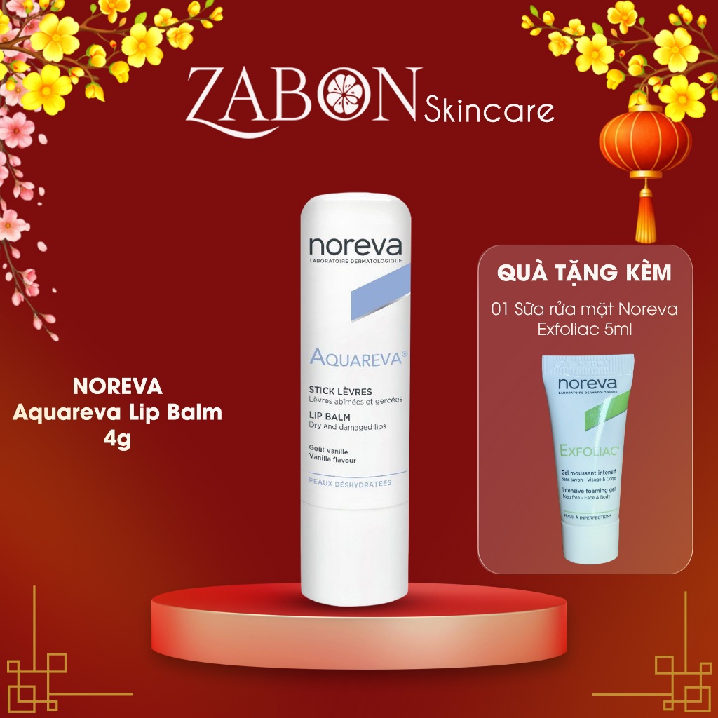 Son dưỡng môi Noreva Aquareva Lip Balm mềm mại và căng mộng tự nhiên 4g