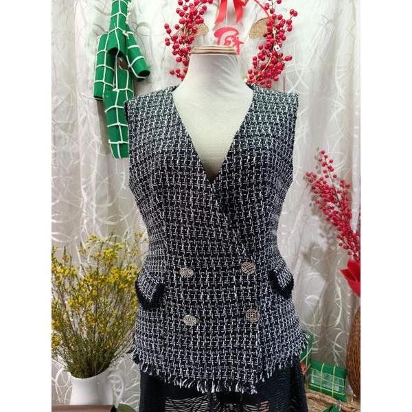 ELISE thanh lý - Áo tweed sát nách bymo - SIZE XL