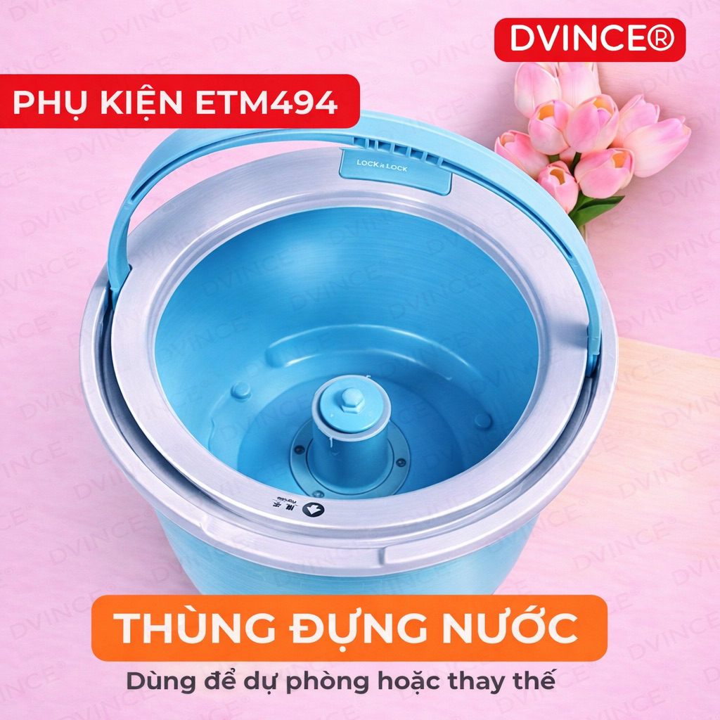 ⚡ Phụ Kiện thay thế cho Bộ Cây Lau Nhà Xoay Tay Corner ETM494 - THÙNG ĐỰNG NƯỚC ETM494