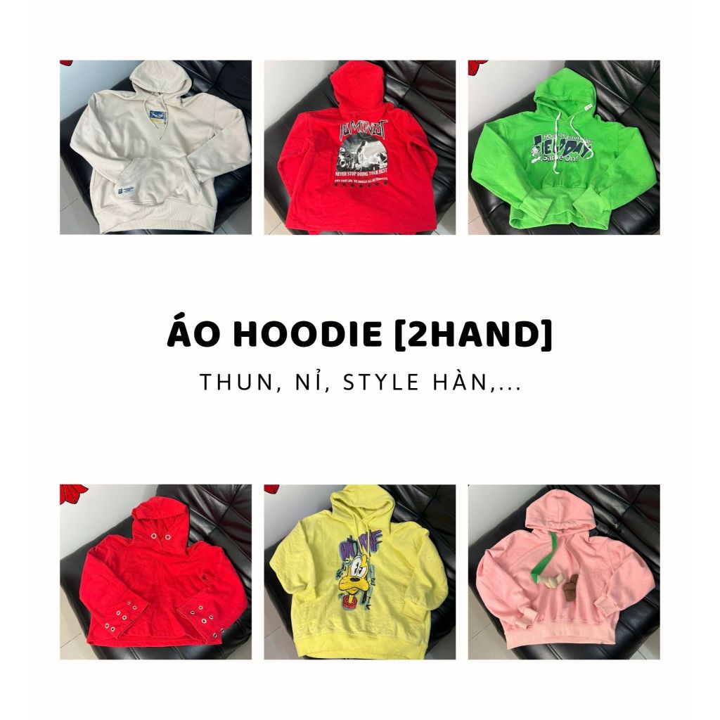 [2hand] Áo Hoodie (Style Hàn, Nhật, y2k,...)