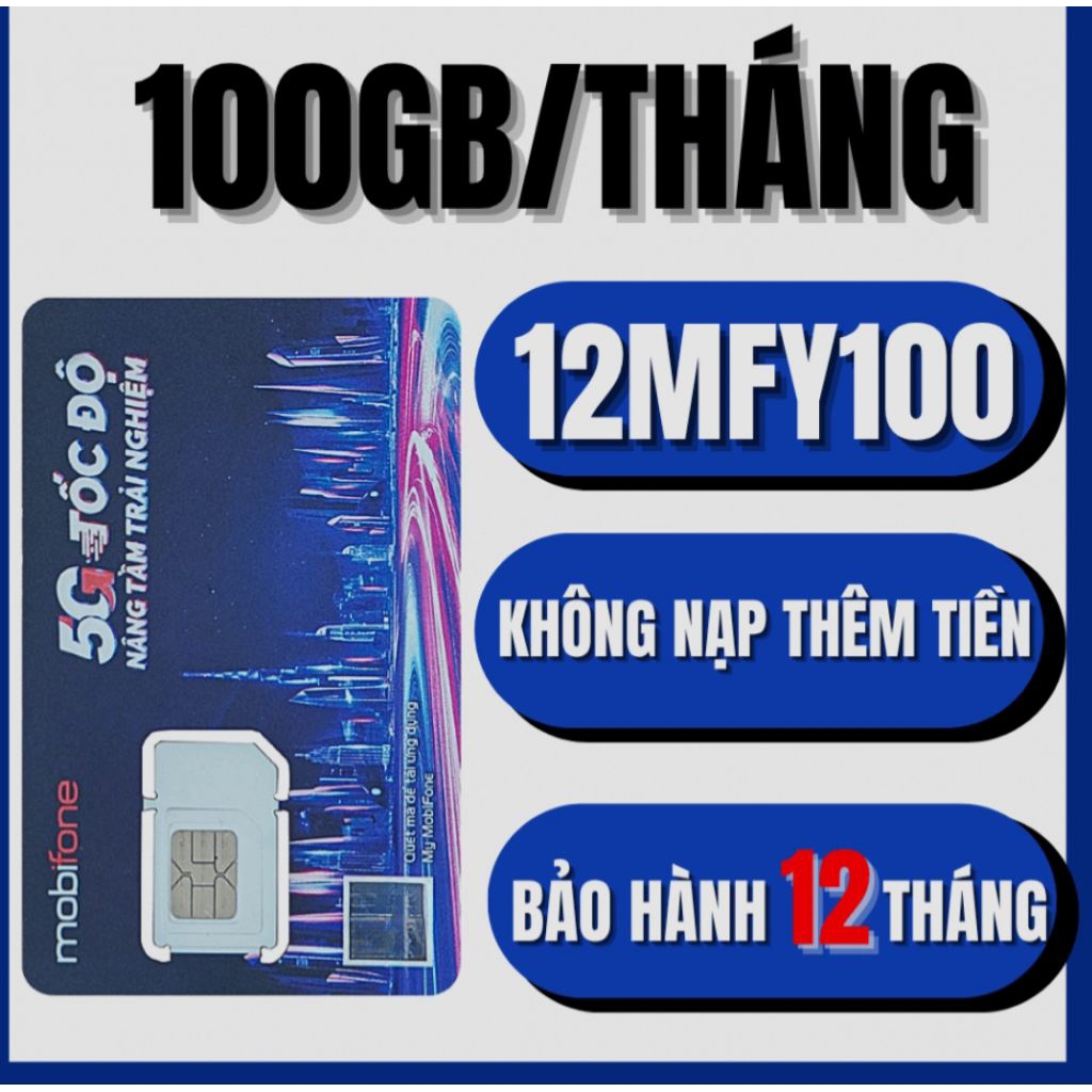 SIM MOBIFONE 12MFY 100GB/THÁNG DÙNG 12 THÁNG [CÓ ESIM]