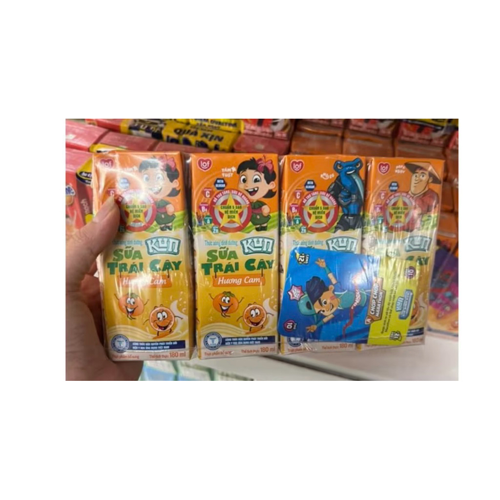 Thùng sữa kun cam 180ml 48 hộp