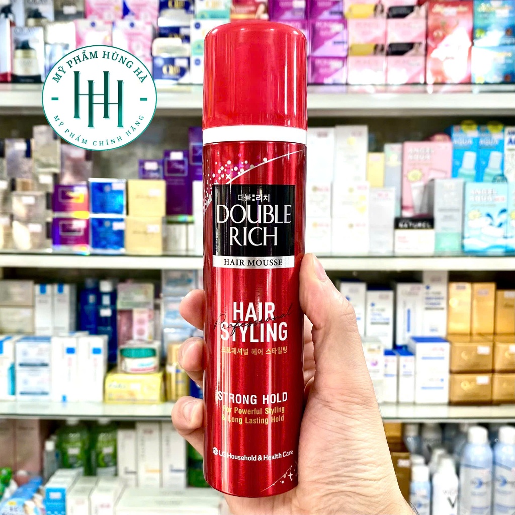 Bọt Tạo Kiểu Tóc Double Rich Hair Mouse Strong Hold 150ML, Tạo Kiểu Tóc, Giữ Nếp Mạnh