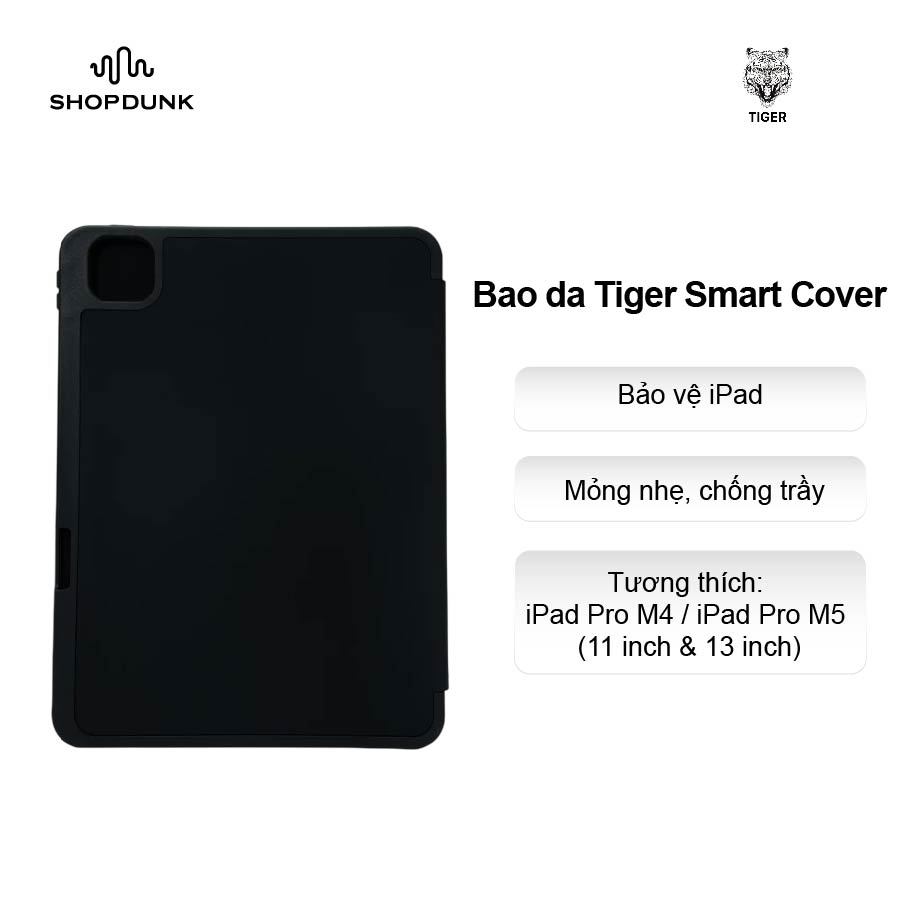 Bao da Tiger Smart Cover dành cho iPad Pro M4 / iPad Pro M5 (11 inch & 13 inch)