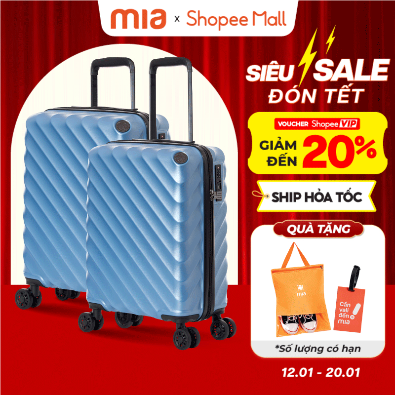 [COMBO GIÁ SỐC] Combo 2 Vali Kéo MIA Larita WENY - Size 20/24/28, Nhựa PC/ABS Cứng Cáp Bền Bỉ, Bảo H