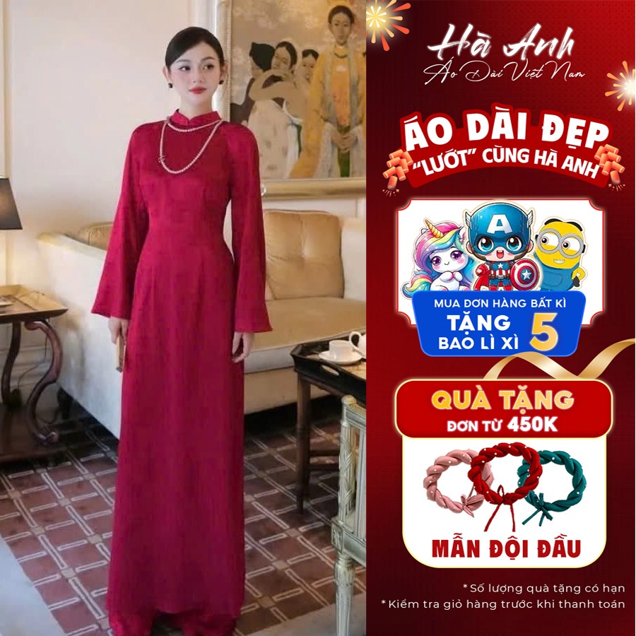Áo Dài Gấm Truyền Thống Lan Mộc – Tôn Dáng, Sang Trọng - Áo dài Hà Anh