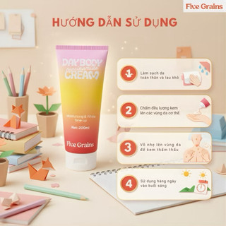 Kem Body Nâng Tone Five Grains 200ml Chính Hãng – Kem Dưỡng Ban Ngày, Cấp Ẩm Dưỡng Thể Trắng Da Toàn Thân