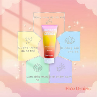 Kem Body Nâng Tone Five Grains 200ml Chính Hãng – Kem Dưỡng Ban Ngày, Cấp Ẩm Dưỡng Thể Trắng Da Toàn Thân