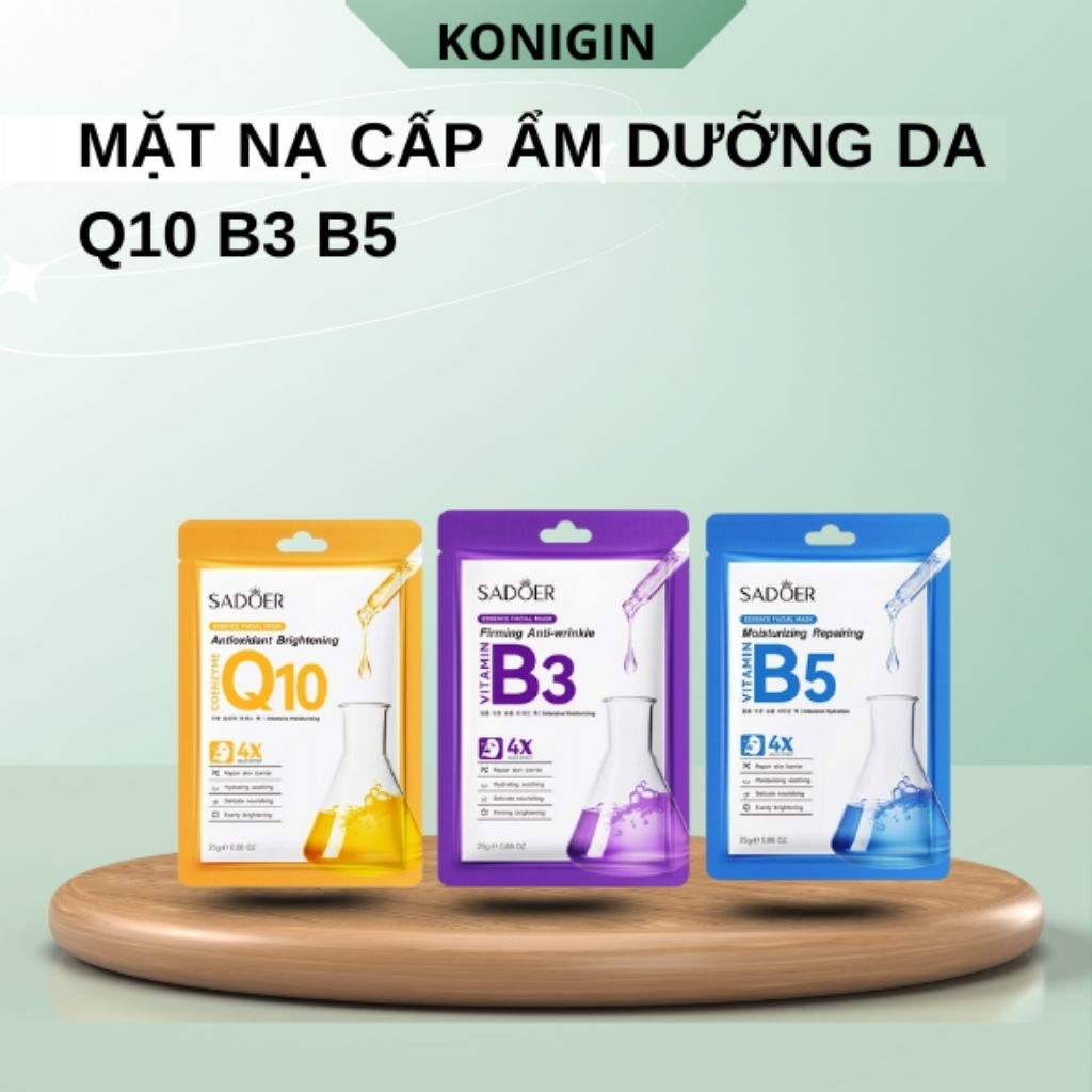 Mặt Nạ SADOER Dưỡng Ẩm Sáng Da Cấp Nước B5 B3 Q10 Phục Hồi Da