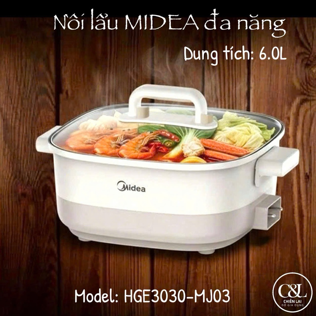 🌺Nồi lẩu điện Midea Đa Năng  HGE3030-MJ03🌺