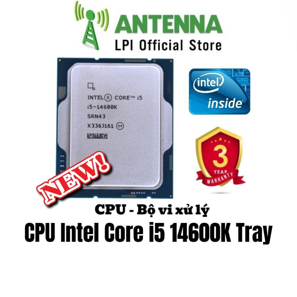 CPU Intel Core i5 Tray New 12400F 13400F 14400F 14600K 14600KF / Bảo hành 36 tháng