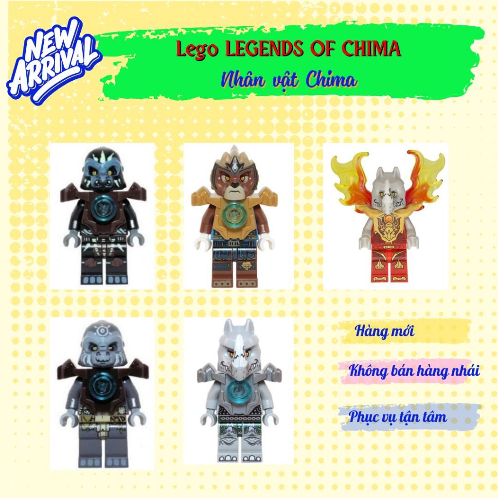 Nhân vật LEGO The Legends of Chima Minifigures Huyền Thoại Chima - Lavertus Grumlo Gorzan Rinona Rog