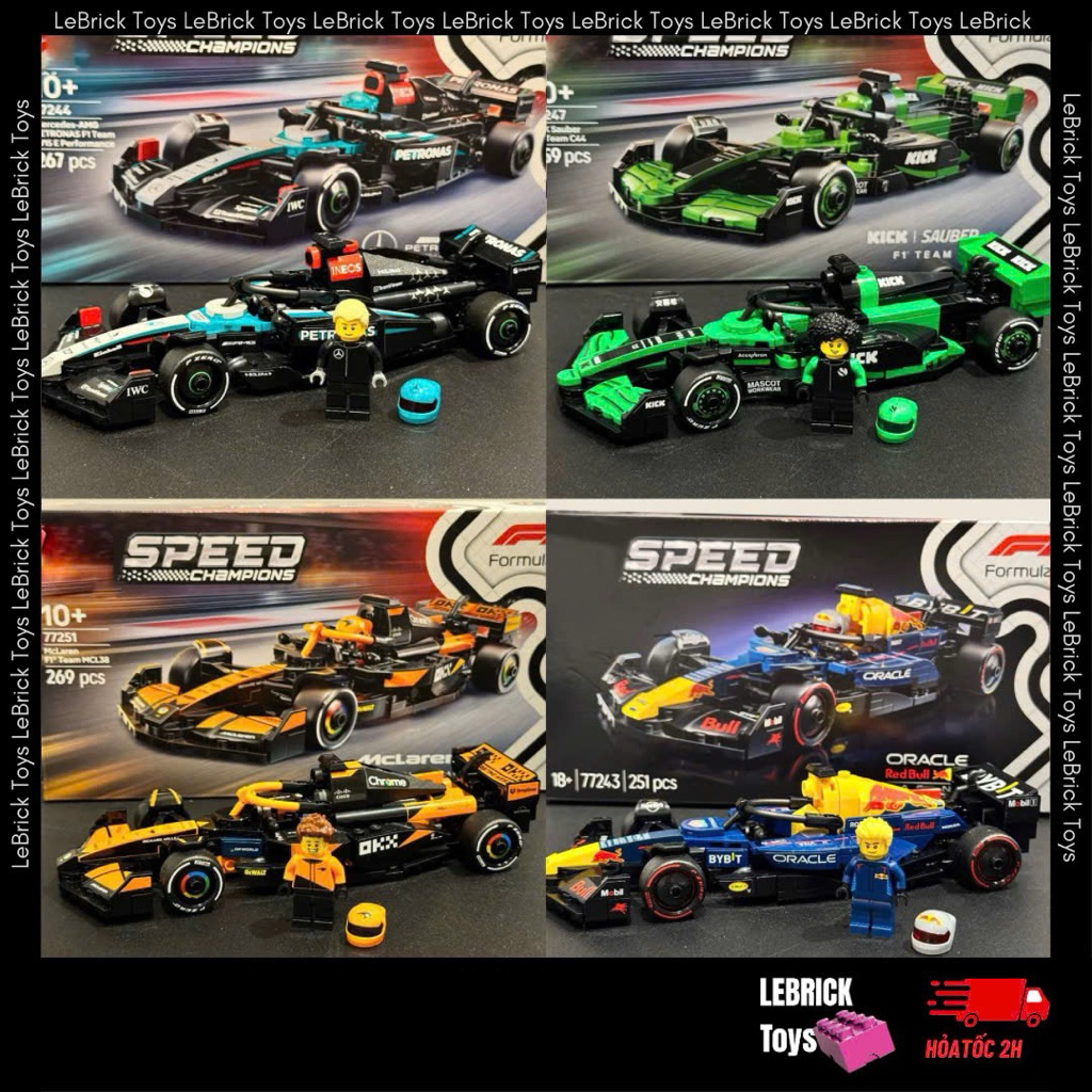 [HOẢ TỐC HCM] 2026 Mô hình đồ chơi siêu xe đua F1 Mclaren Ferrarii Redbull lắp ghép thông minh