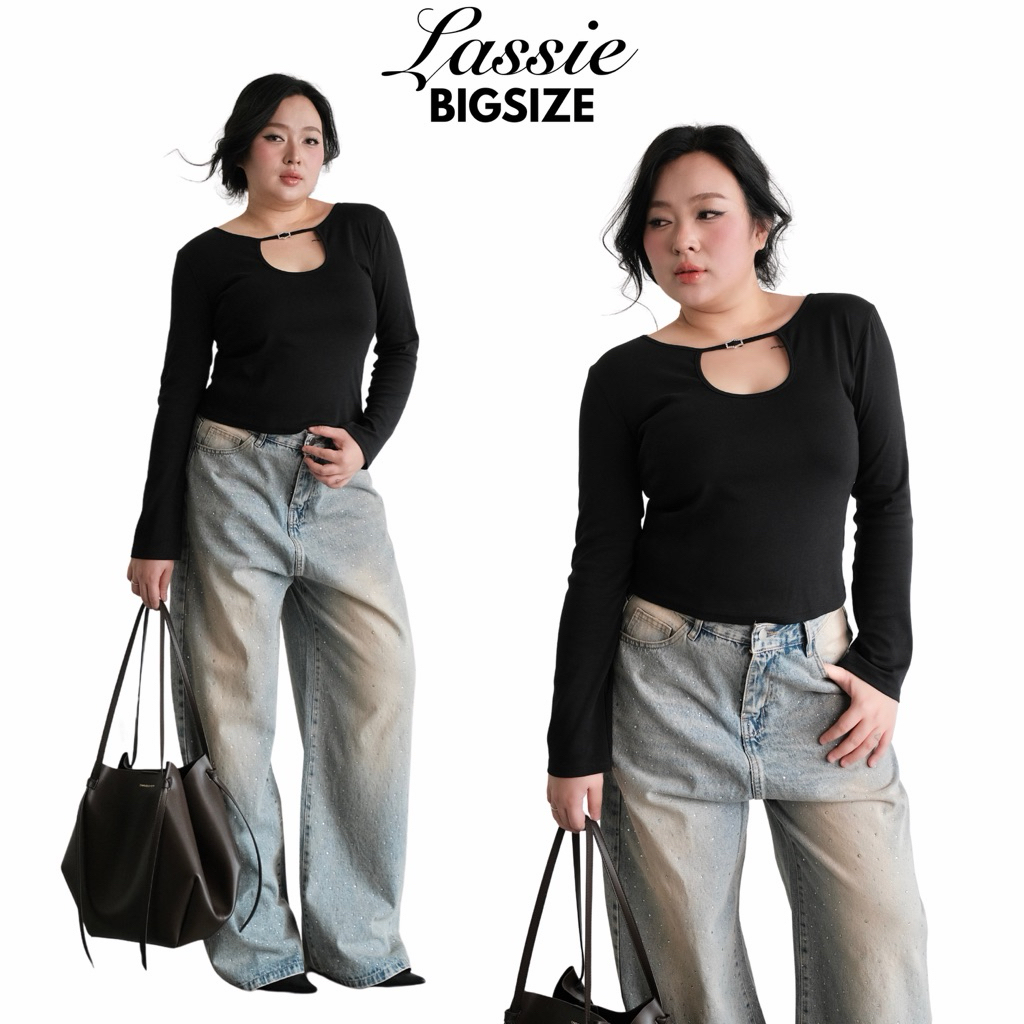 LASSIE BIGSIZE| Áo croptop khoét ngực có khoá gài - KIRA TOP