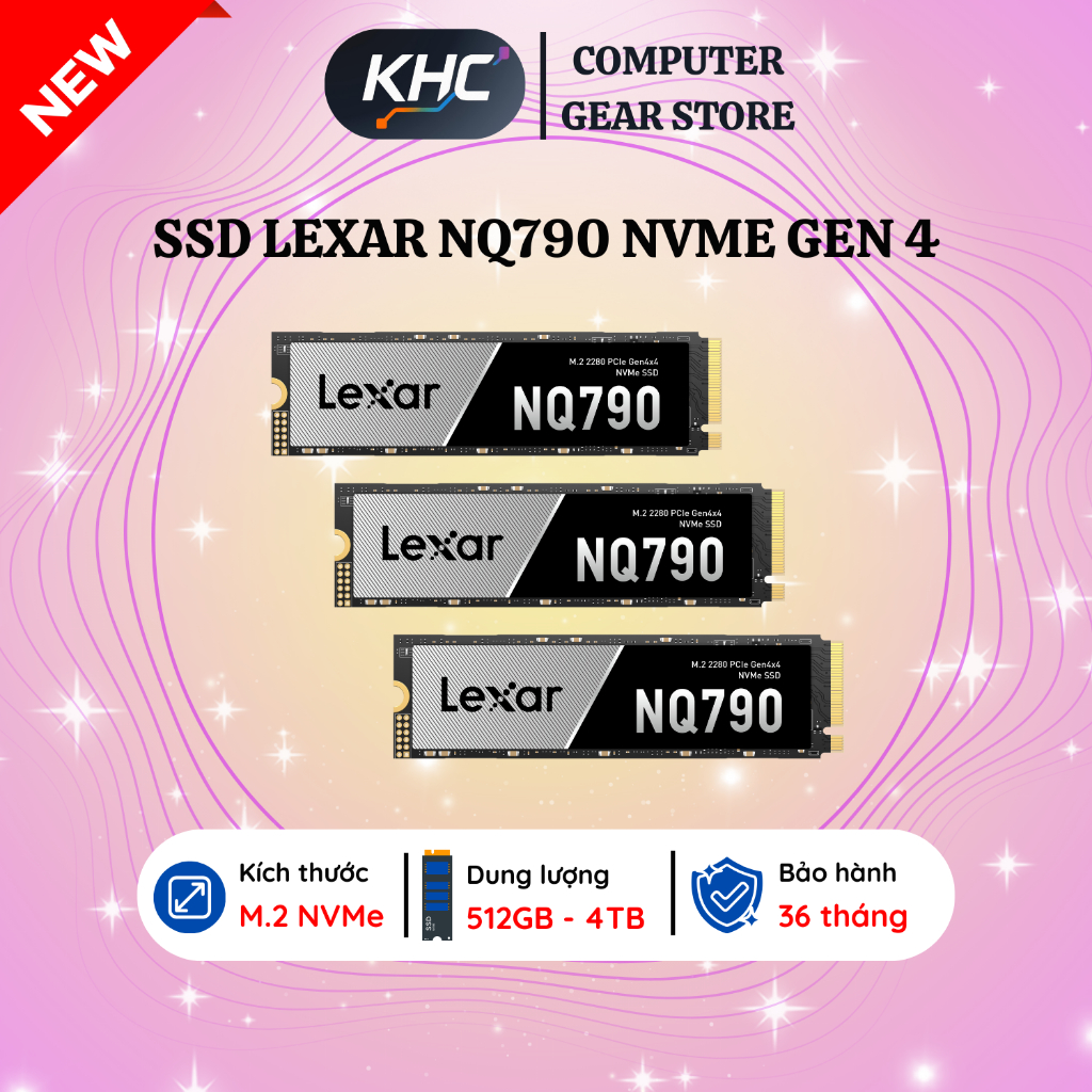 Ổ cứng SSD Lexar NQ790 512GB 1TB 2TB M.2 PCIe Gen 4 (Đọc 7000MB/s - Ghi 6000MB/s) (Full VAT)