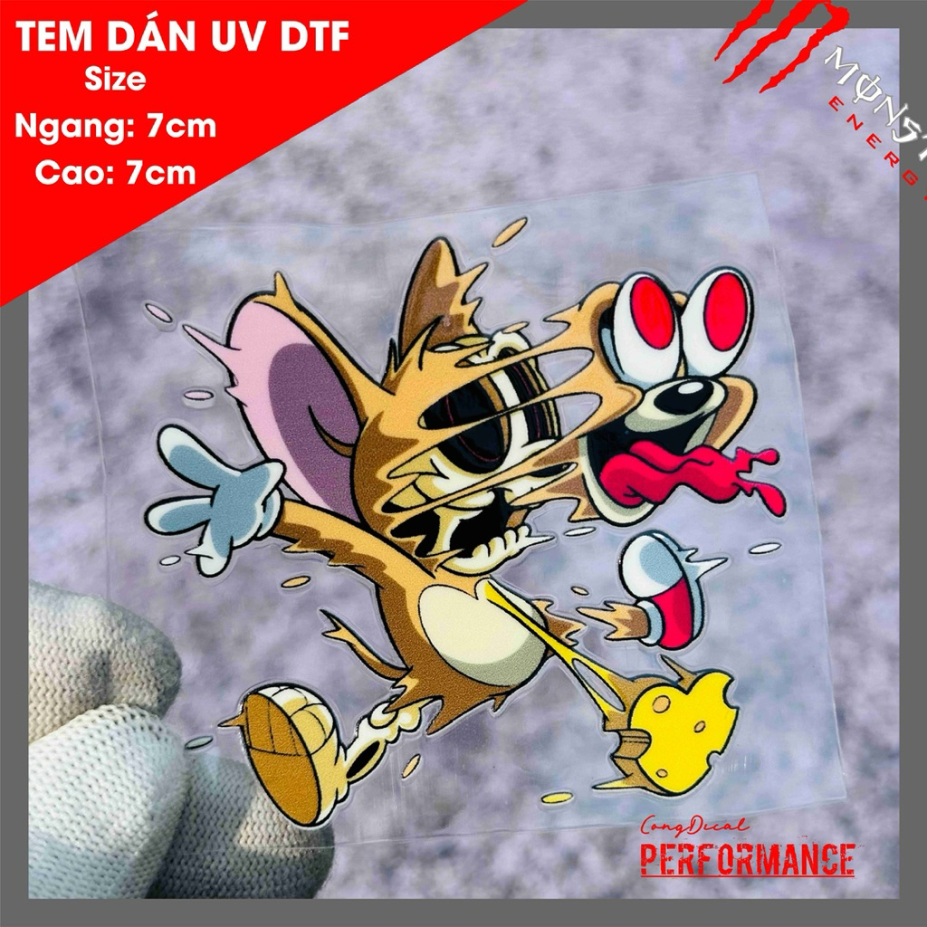 Tem dán JERY giật mình  (Hoảng hốt) CHẤT LIỆU UV DTF