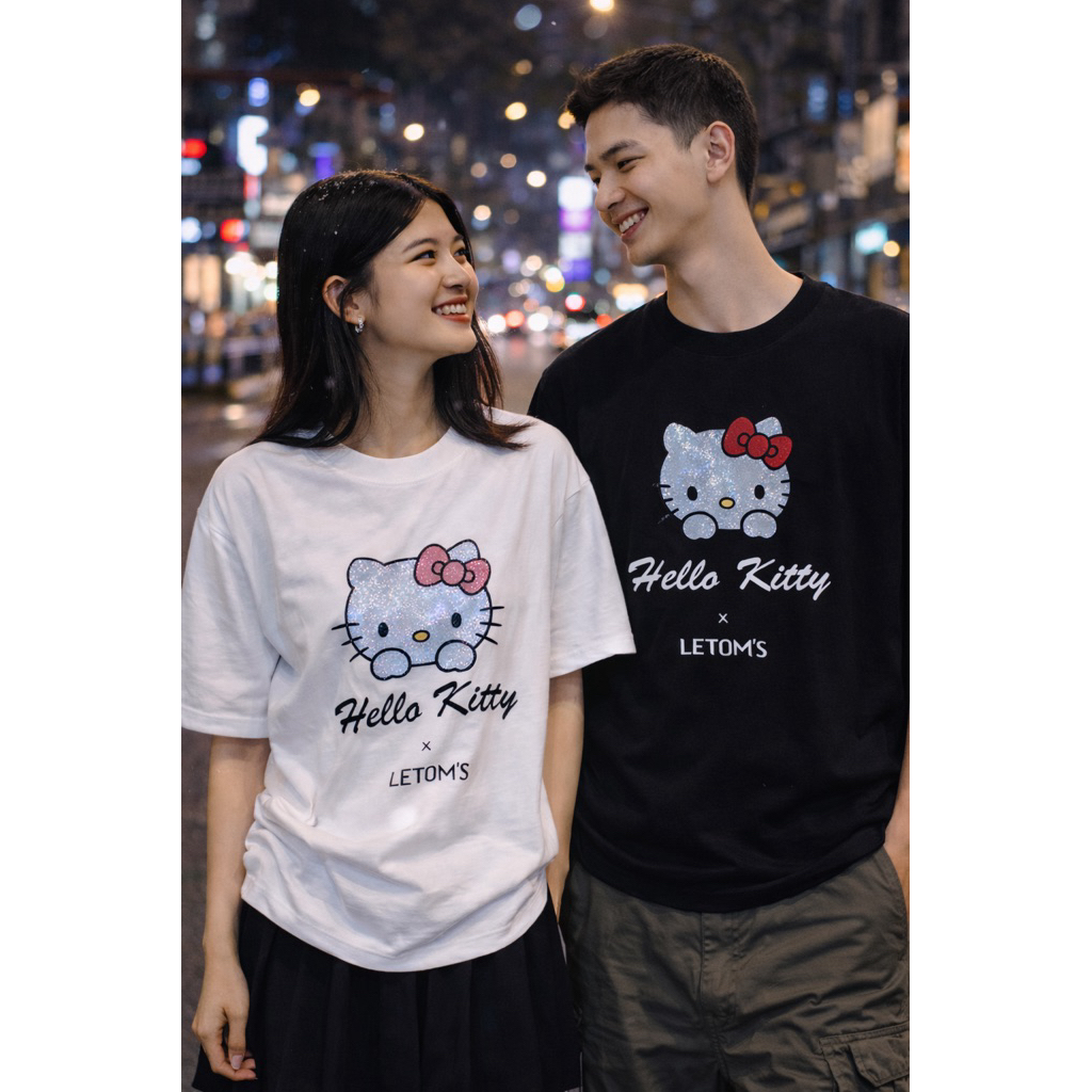 Letom's x Hello Kitty | Áo Thun Oversize Hello Kitty / 100% Cotton 250Gsm - 2 Color