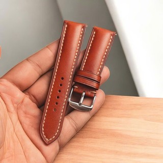 Dây da đồng hồ thủ công khâu tay chất liệu da bò vacheta phong cách thanh lịch đẳng cấp sang trọng tặng tool thay dây