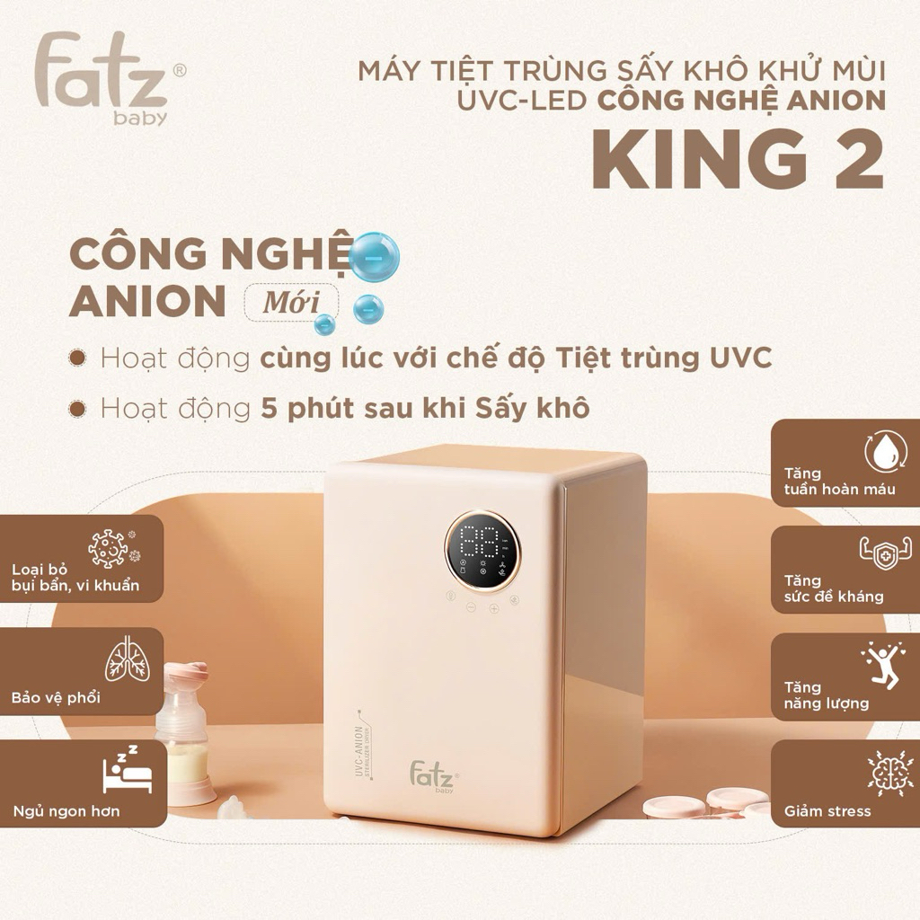 Máy Tiệt Trùng Sấy Khô UVC King 2 Fatz Baby - FB4799BT