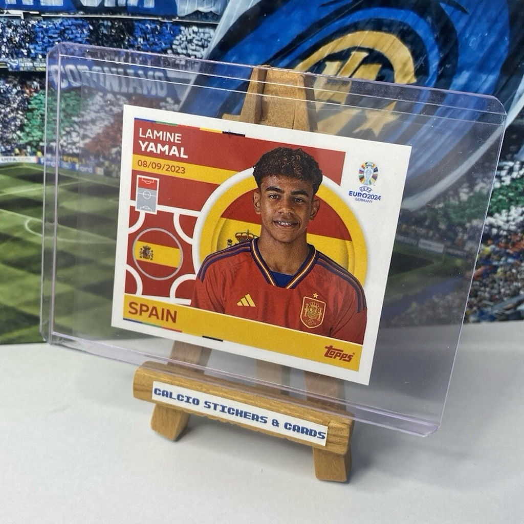 [Thẻ in] Thẻ cầu thủ bóng đá Lamine Yamal - Topps Euro 2024