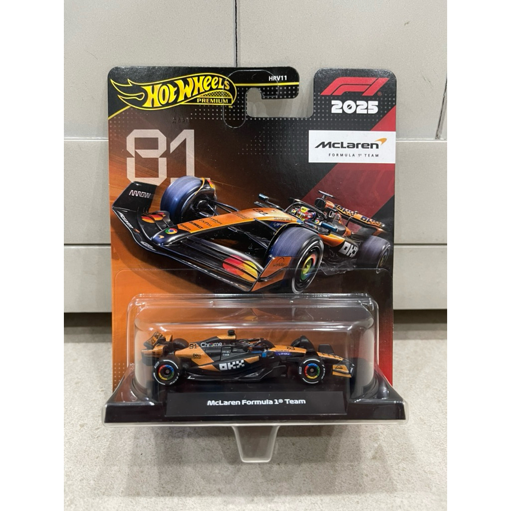 Xe mô hình đồ chơi bánh cao su Hotwheels 1:64 PREMIUM - FORMULA 1 (F1) 2025 - McLaren Formula 1 Team
