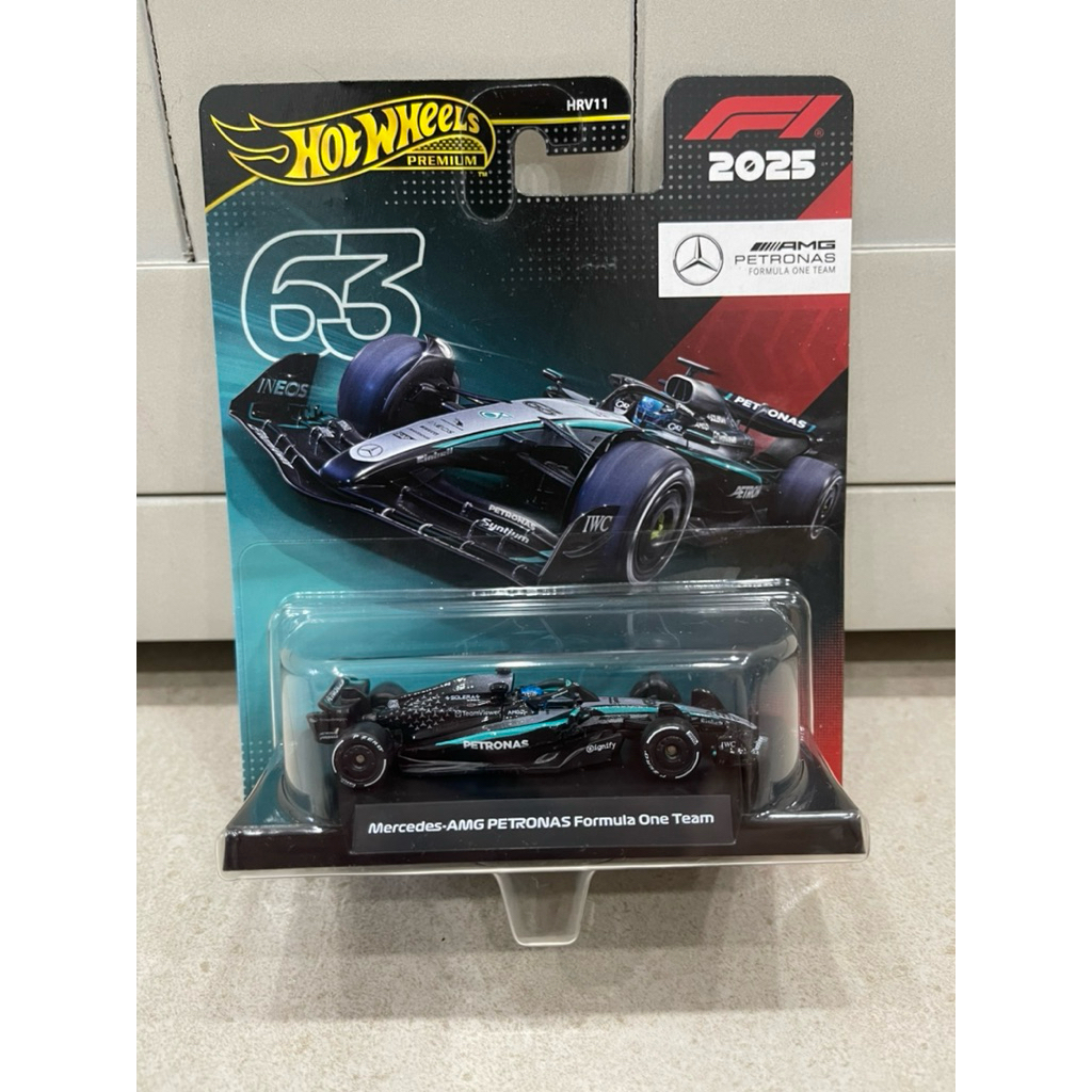 Xe mô hình đồ chơi bánh cao su Hotwheels 1:64 PREMIUM - FORMULA 1 (F1) 2025 - Mercedes-AMG PETRONAS 